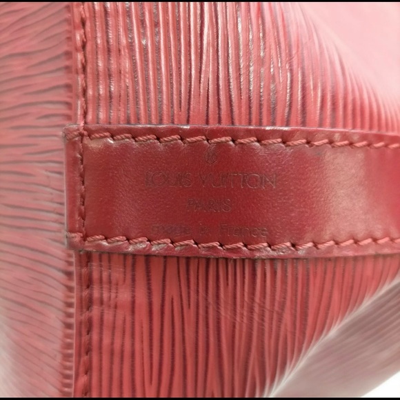 Louis Vuitton LV Shoulder Bucket Epi Noe Bag Red Burgundy - Picture 7 of 9